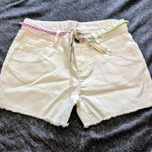 PLACE White Girls Shorts with Braided Belt